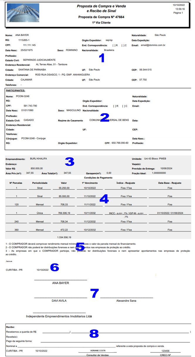 Proposta de Compra e Venda e Recibo de Sinal - Modelo II 